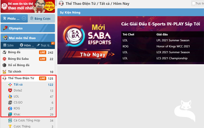 cá cược esport