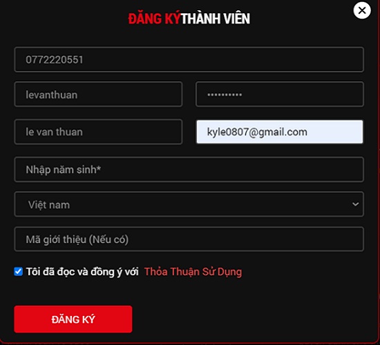 đăng ký ongame888