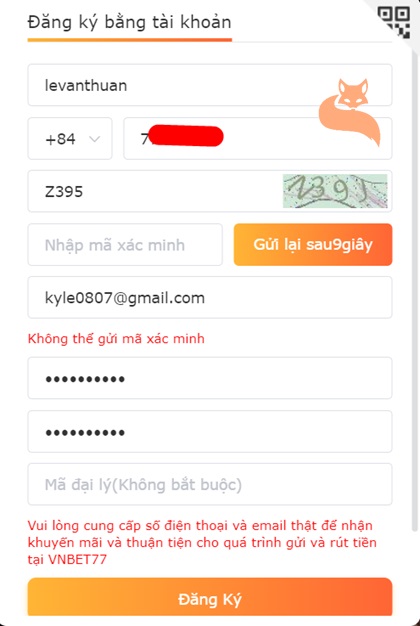 đăng ký VNBet77