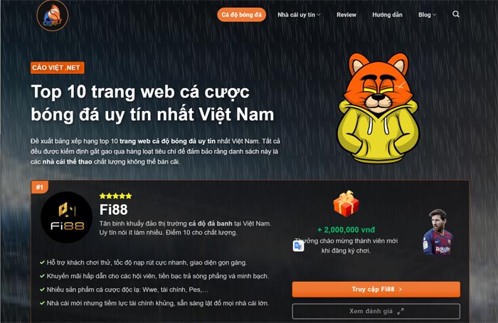 giới thiệu cáo việt net