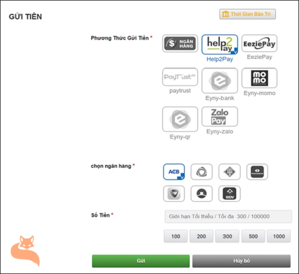 nạp tiền cmd368