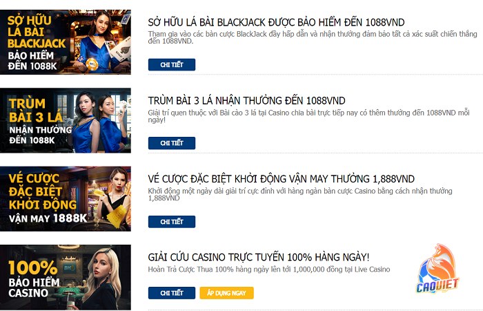 các chương trình khuyến mãi nhà cái