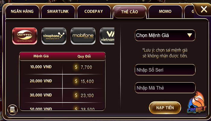 game bài đổi thưởng nạp bằng sms