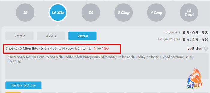 lô xiên 4 ăn bao nhiêu
