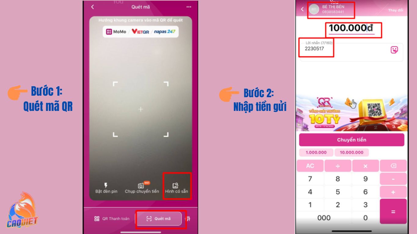 Nạp tiền Momo Pay