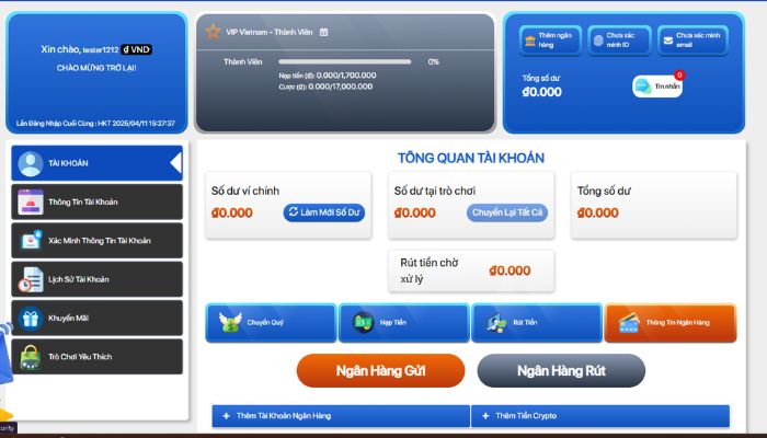 Hình ảnh cổng thanh toán tại Ole777