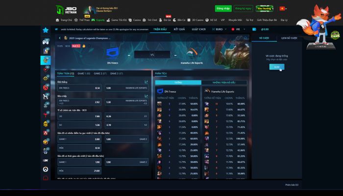 Hình ảnh cược lol tại JBO