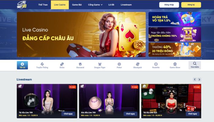 Hình ảnh đa dạng các sảnh chơi game