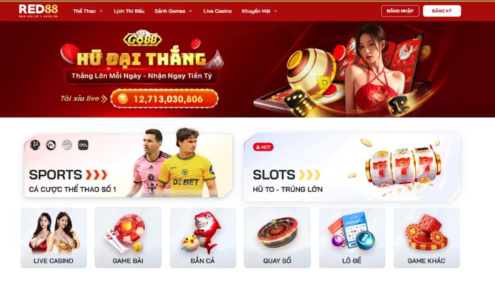 Hình ảnh tổng quan về nhà cái red88